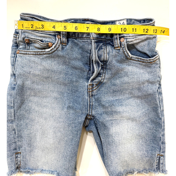 Madewell Shorts Womens 24 Blue Denim High Rise Button Fly Cutoff Frayed Hem - Picture 5 of 7